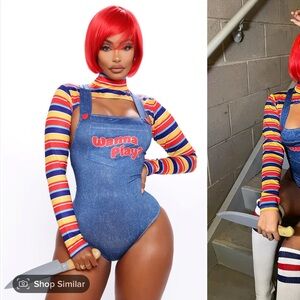 Wanna Play Evil Doll 5 Piece Costume Set Chucky Costume